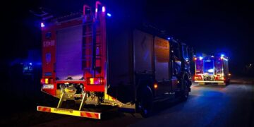 Nocny pożar na Naramowicach