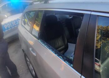 Policjanci uratowali psa zamkniętego w rozgrzanym samochodzie