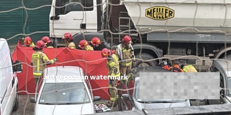 Tragedia w Poznaniu! Śmiertelne potrącenie pieszego przez wywrotkę przy Hetmańskiej – służby na miejscu!