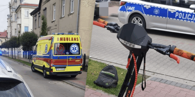 Niebezpieczny wypadek w regionie. Nastolatek jechał hulajnogą elektryczną bez kasku