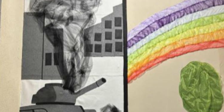 Uczniowie zamiast farb sięgnęli po igłę i nić. Na ścianie szkoły w Poznaniu pojawił się niezwykły mural