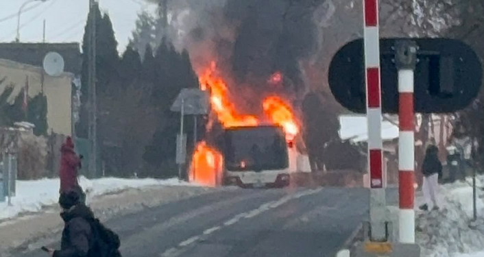 Pożar autobusu miejskiego w Poznaniu
