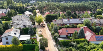 Prace przy przebudowie ulic Gryfińskiej i Wyszomierskiej w Poznaniu.