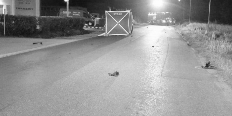 Wypadek w Połajewie – zderzenie motocykla z rowerem
