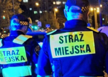 Straż miejska w Poznaniu podczas interwencji.